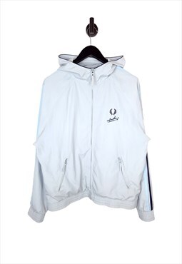 Men's Y2K Fred Perry Shell Jacket In Blue Size M/L