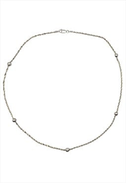 925 Sterling Silver Necklace Beaded Boule Chain