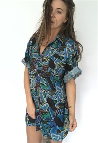 PATTERNED OVERSIZED RETRO VINTAGE UNISEX FESTIVAL SHIRT