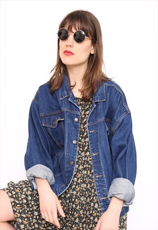VINTAGE 90S BLUE DENIM OVERSIZED JACKET