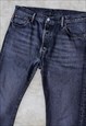 VINTAGE LEVI'S 501 JEANS WASHED BLACK STRAIGHT LEG W36 L30