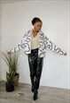 BLACK FAUX SNAKE HIGH WAISTED TROUSERS
