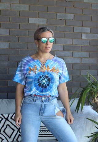VINTAGE Y2K DEF LEPPARD TIE DYE BAND T SHIRT