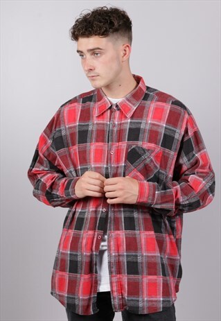 VINTAGE CHECK FLANNEL SHIRT Z602