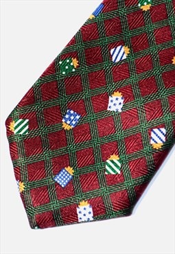 90s vintage necktie mens printed Christmas gift boxes tie
