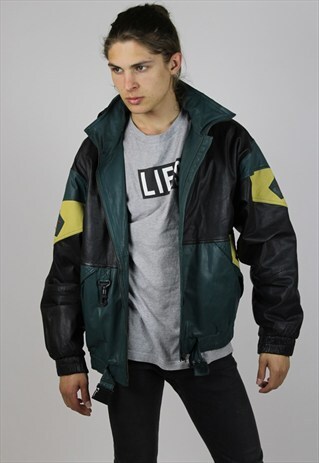 VINTAGE GREEN HEAVY BOMBER JACKET