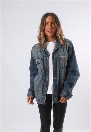 DENIM JACKET OVERSIZED FITTED ANGELO VINTAGE UK 16 (BF4J)