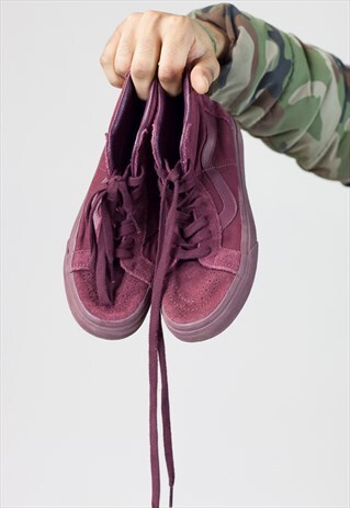 VINTAGE VANS BURGUNDY HIGH-TOP TRAINERS