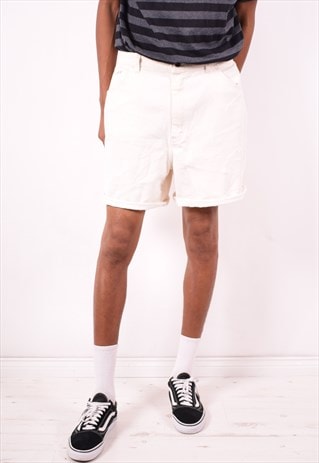 LEE MENS VINTAGE DENIM SHORTS W34 WHITE 90S
