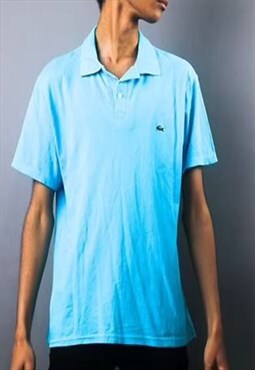 vintage  blue lacoste polo shirt in xl