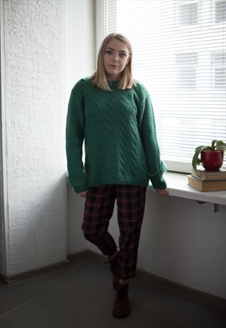 VINTAGE 80'S GREEN WOOL JUMPER