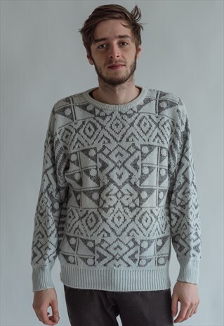 VINTAGE 80S FUNKY JUMPER WITH PATTERN