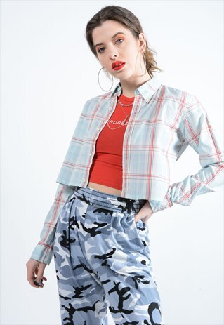 VINTAGE RALPH LAUREN CROPPED SHIRT WITH LOGO.