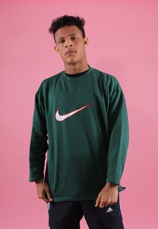 GREEN NIKE EMBROIDERED SWEATSHIRT