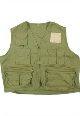 Vintage 90's Active Gilet Vest Sleeveless Full Zip Up Green