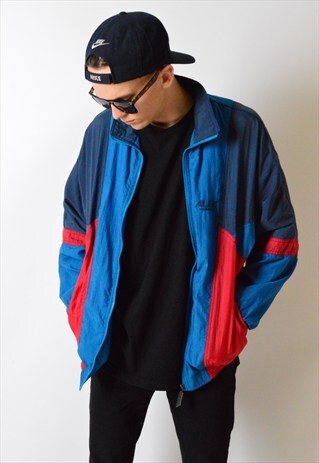 VINTAGE 90S COLOUR BLOCK SHELL TRACK JACKET