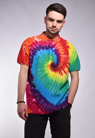 VINTAGE 90S TIE-DYE POLO SHIRT