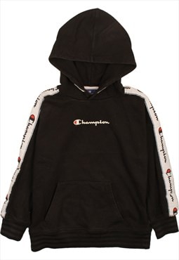 Vintage 90's Champion Hoodie Pullover Spellout Black Medium