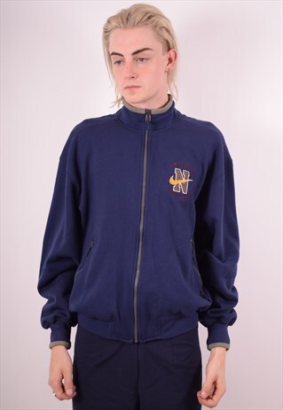 NIKE MENS VINTAGE TRACKSUIT TOP JACKET MEDIUM BLUE 90S
