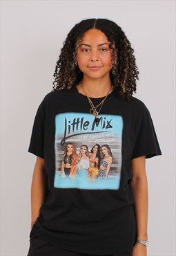 Vintage Women's Little Mix 2018 Black Graphic Band T-Shirt