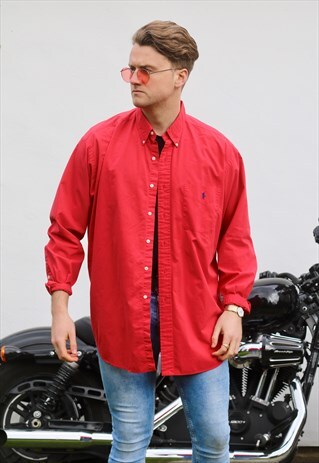 RALPH LAUREN TILDEN USA SCARLET RED VINTAGE POCKET SHIRT
