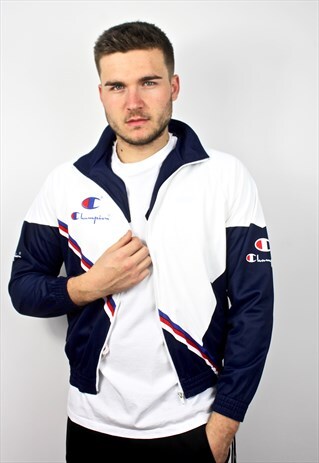 90'S RARE RETRO MULTI-COLOURED TRACK JACKET