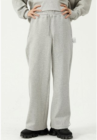 KALODIS VINTAGE LETTERS CASUAL WIDE-LEG TROUSERS