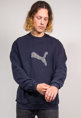 VINTAGE 90'S PUMA NAVY BLUE SWEATSHIRT