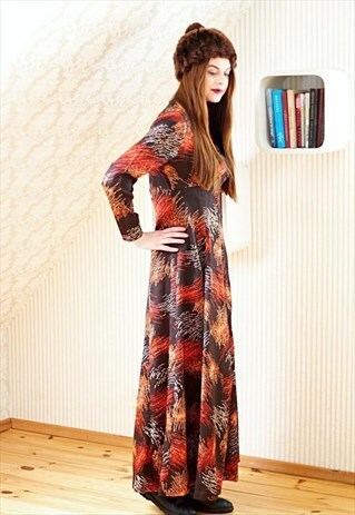 VINTAGE BROWN MAXI DRESS