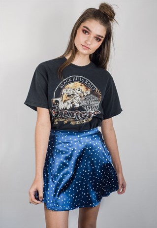 VINTAGE 90S SILK LOOK STAR MINI SKIRT