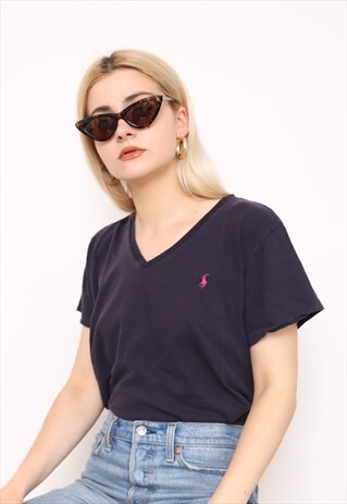 VINTAGE 90S RALPH LAUREN NAVY TOP T-SHIRT