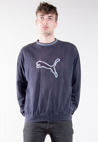 NAVY 90'S PUMA SPORTS SWEATSHIRT