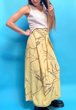 Vintage Yellow Floral Skirt 