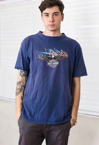 VINTAGE HARLEY DAVIDSON T-SHIRT LOGO 90S XL 8.9