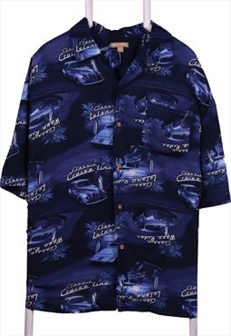 Vintage 90's George Shirt Car Short Sleeve Button Up