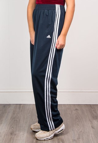 ADIDAS VINTAGE 90'S NAVY BLUE TRACKSUIT BOTTOMS TROUSERS