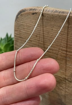 Silver Plated 18 Inch Satellite Chain Necklace Choker 