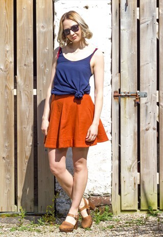 VINTAGE ORANGE WOOL SKIRT