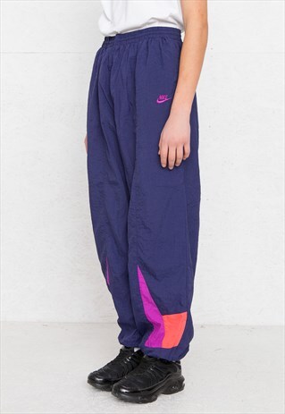 VINTAGE RETRO PURPLE NIKE TRACK BOTTOMS JOGGERS