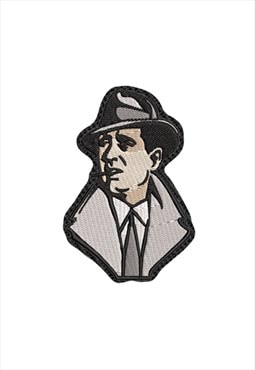 Embroidered Humphrey Bogart iron on patch / sew on patch