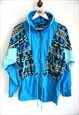 VINTAGE WINDBREAKER JACKET TRACKSUIT BLUE ACTIVEWEAR