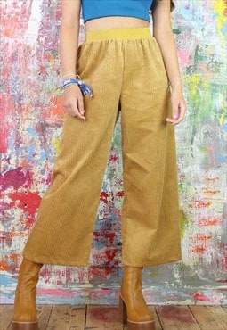Old Gold Corduroy Cropped Trousers 