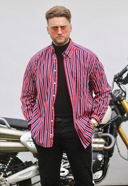 Tommy Hilfiger USA Classic 90s Awning Striped Varsity Shirt 