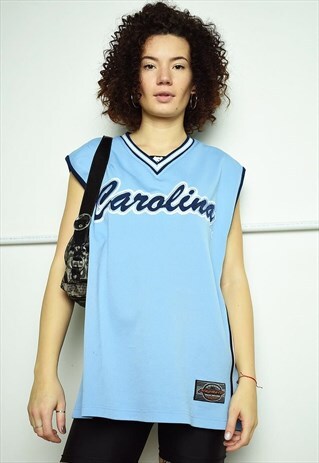 90'S RETRO SLOGAN VARSITY ATHLEISURE T-SHIRT JERSEY TOP