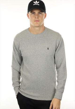 VINTAGE RALPH LAUREN LONG SLEEVE TEXTURED T SHIRT TEE