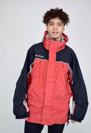 VINTAGE 90'S BLACK AND RED COLUMBIA COAT