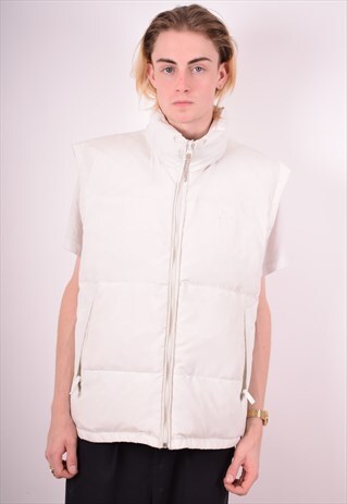 KAPPA MENS VINTAGE PADDED GILET XL WHITE 90S