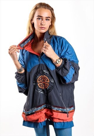 VINTAGE 1/4 ZIPPER WINDBREAKER JACKET J1711