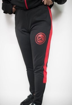 Crown Floss Tracksuit Bottoms (Black/Red)