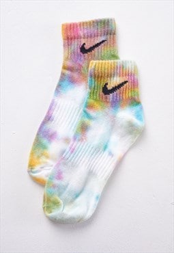 Customised Unisex Tie-Dye Nike Socks 'Iridescence' ONE SIZE